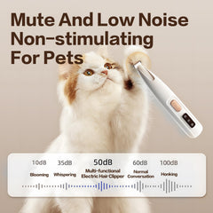 2025 New Pet Claw Trimmer 1-Pack Rechargeable Silent Pet Hair Trimmer Professional Pet Grooming Kit Cordless Waterproof LED Precision Trimming Home Pet Hair Trimmer