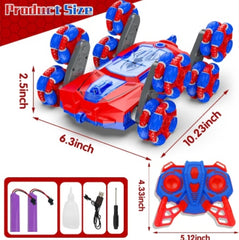 Boy Remote Control Car Gift, Spider Remote Control Car Toy, 2.4GHz 8WD Wall Mounted Remote Control Car, Suitable For Children's Gesture Sensing Remote Control Stunt Car, With Lighting And Music