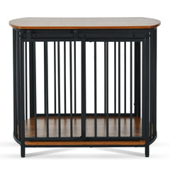 31.5 Furniture Style Dog Crate For Small And Medium Dogs, Wooden Cage Indoor Kennel Furniture, Modern Dog Crate End Table With Double-Doors