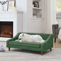 Durable Elevated Dog Sofa Bed,Pet Sofa With Modern Irregular Armrest Design,Comfortable Soft Dog Sofa