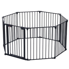 200 Adjustable Safety Gate 8 Panels Play Yard Metal Doorways Fireplace Fence Christmas Tree Fence Gate For House Stairs Gate Prohibited Area Fenc