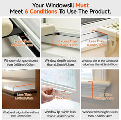 MEWOOFUN Cat Window Perch With One-Step Sliding Clamp - Adjustable Window Sill Hammock With Removable Cover For Indoor Cats - Medium Beige Cat Bed Fits Windowsill & Bedside