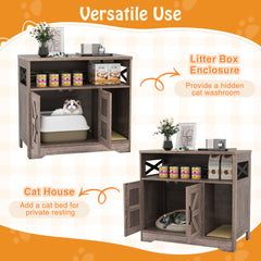 Cat Litter Box Enclosure Hidden Cat Washroom Furniture With Storage