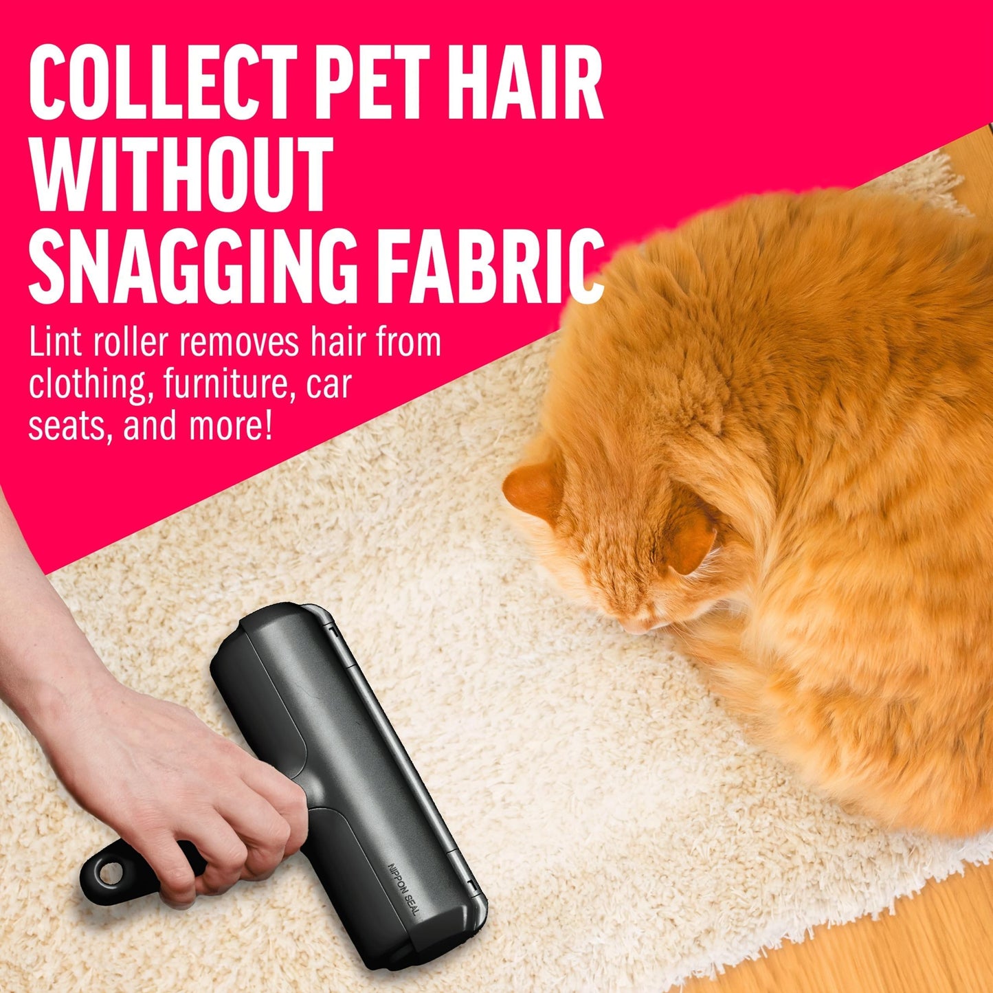 Pet Hair Remover With Reusable Sticky Applicator - Black Cat And Dog Hair Remover For Furniture, Sofas, Carpets,Please Note That This Product Is Shipped By Yourself For The Average Shipping Cost