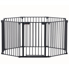 200 Adjustable Safety Gate 8 Panels Play Yard Metal Doorways Fireplace Fence Christmas Tree Fence Gate For House Stairs Gate Prohibited Area Fenc