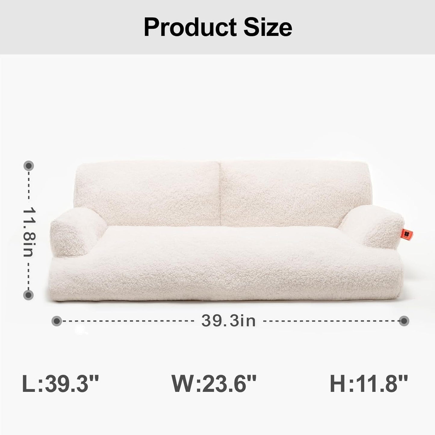 MEWOOFUN Pet Sofa For Medium Large Dogs & Cats - 40x24x12 Inch Washable Couch With Removable Cover & Non-Slip Bottom, Orthopedic Support Bed