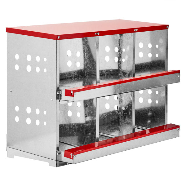 6 Compartments, 84x43x62, Sloping Roof, Disassembled, Iron, Red