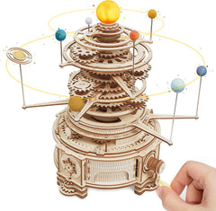 Robotime ROKR 316PCS Rotatable Mechanical Orrery 3D Wooden Puzzle Games Assemble Model Building Kits Toys Gift For Children Boys