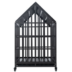 Heavy Duty Dog Kennel Pet Cage With Roof And Windows