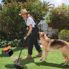1Set Pooper Scooper Kit Dog Poop Rake & Swiveling Bin Poop Heavy Duty Pick Up Tool With Extra Long Handle 35 Waste Bags Dispenser