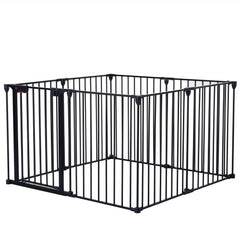 200 Adjustable Safety Gate 8 Panels Play Yard Metal Doorways Fireplace Fence Christmas Tree Fence Gate For House Stairs Gate Prohibited Area Fenc