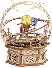 ROKR Rotating Starry Night Mechanical Music Box 3D Wooden Puzzle Assembly Model Building Kits Toys For Children Kids - AMK51
