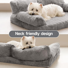 MEWOOFUN Orthopedic Dog Bed For Medium Dogs - Waterproof Pet Sofa With Supportive Foam, 35.4x25.6x11.8 Inch Washable Cover & Non-Slip Bottom, Grey