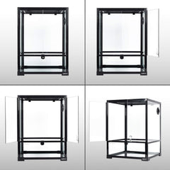 Front-opening Double-hinged Door With Top Screen Ventilation 30 Gallon Large Assembled Reptile Glass Breeding Box