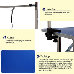 36 Inch Folding Dog Pet Grooming Table Heavy Duty Stainless Steel Pet Dog Cat Grooming Table