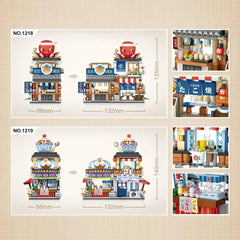 4 PACK Brick Building Set For Kids, 2969 PCS Building Blocks Kit Japanese Street Building Toy Set Gift For 6-15 Years Old Kid And Adult